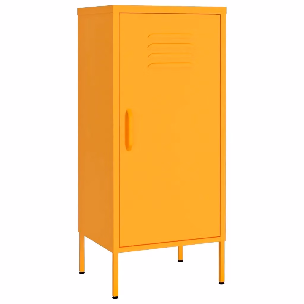 Armadietto a muro vidaXL in metallo giallo opaco con ripiani interni e ante a battente L/P/H: 42,5 x 35,0 x 101,5 cm – 2
