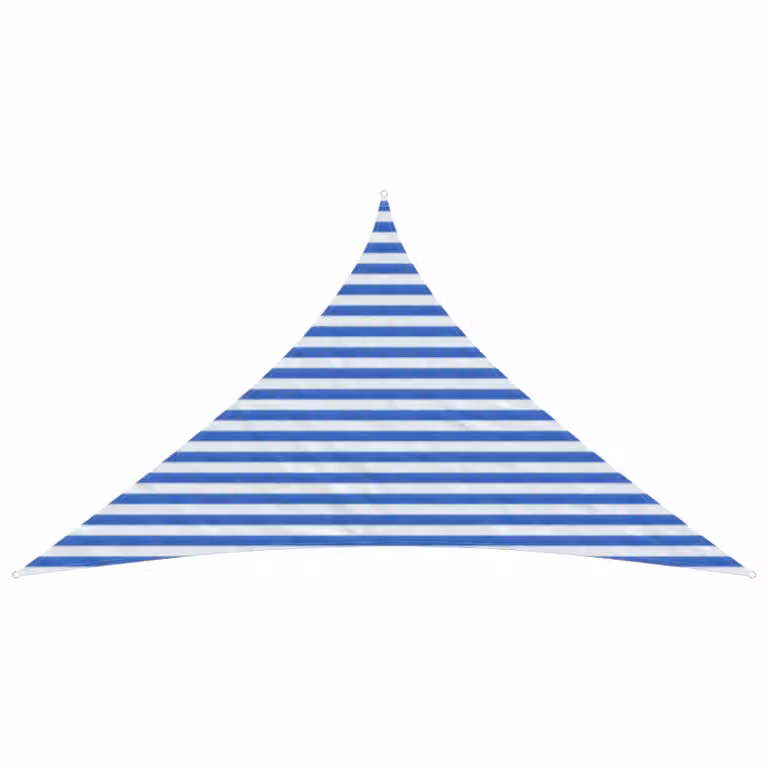 Telo Ombra Triangolare vidaXL in HDPE Blu e Bianco L/P/H: 3 x 3 x 4,2 m