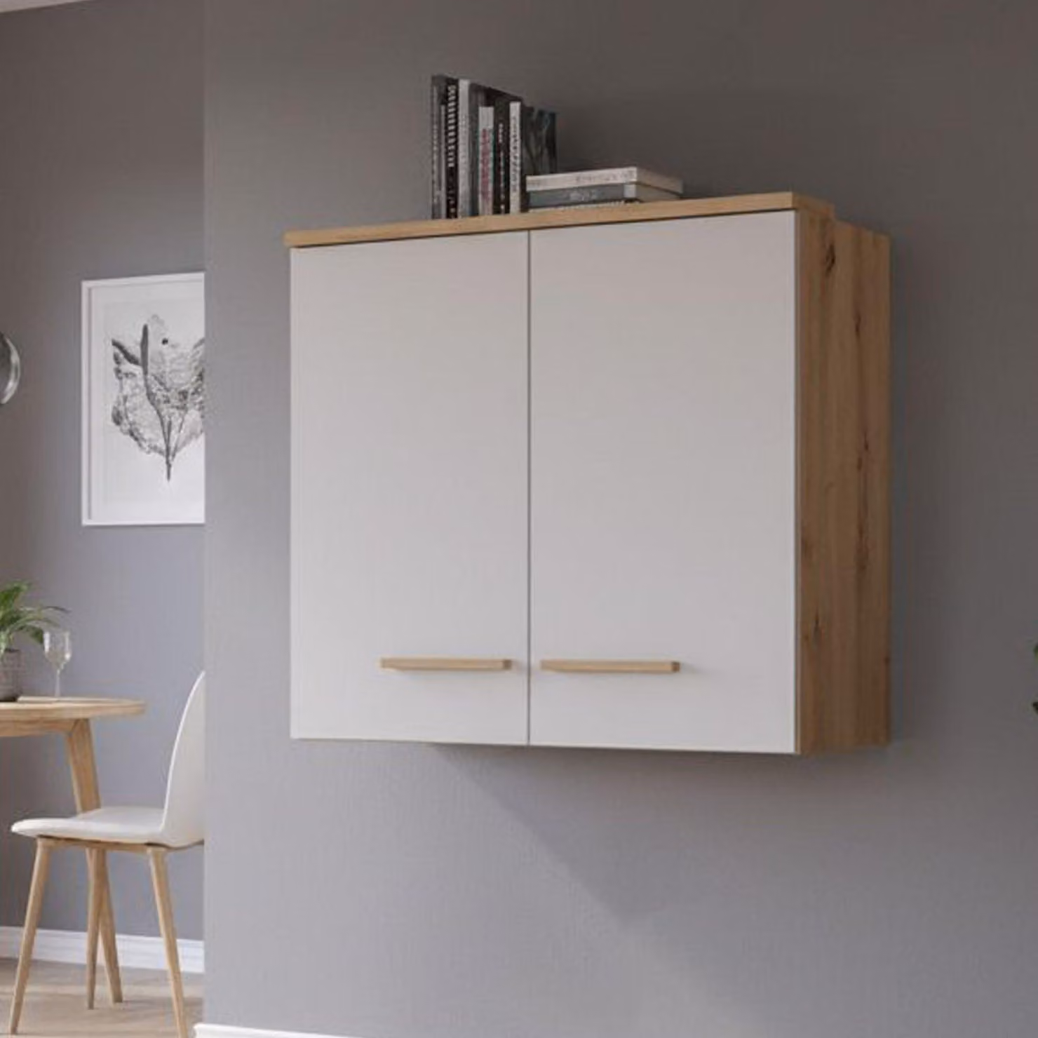 Dmora Dispensa da Cucina Saracena 60x31x56h cm Beige, un Ripiano 2 Ante