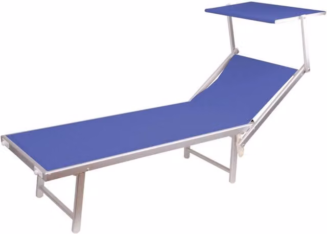 Lettino con parasole Casa Collection Blu, L: 185 cm, P: 71 cm, H: 41 cm