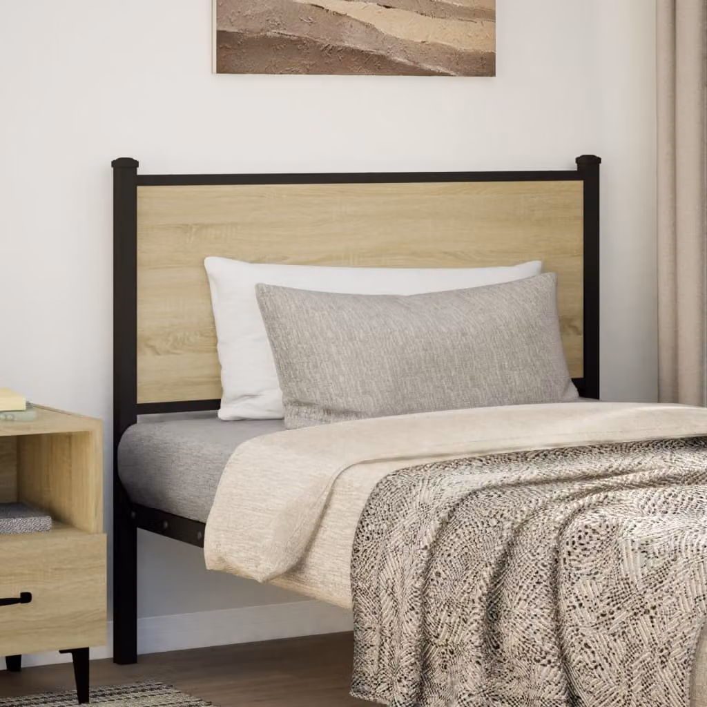 vidaXL Testiera di Ricambio Sonoma 107 cm Legno Multistrato e Acciaio