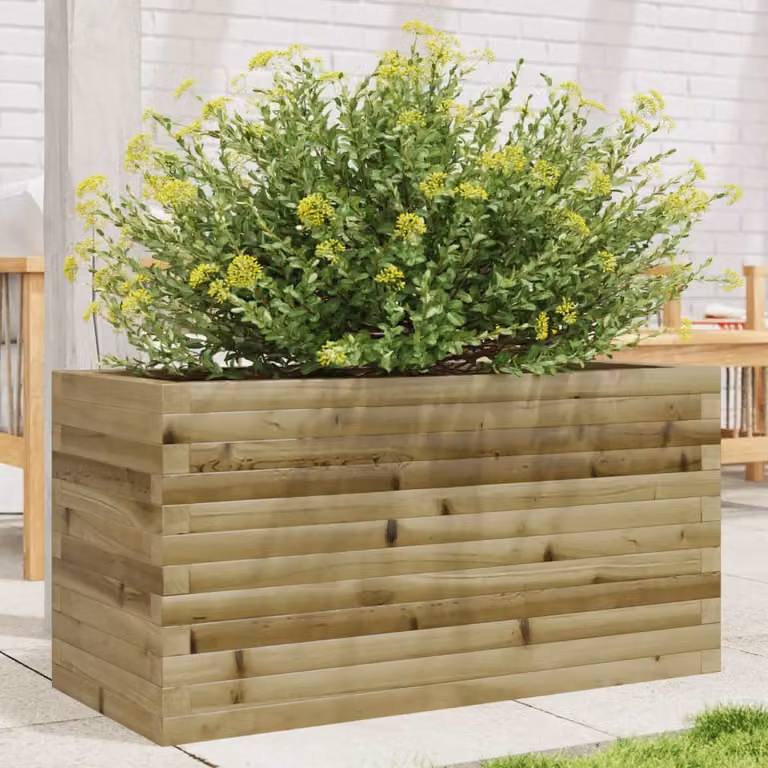 Fioriera da giardino vidaXL in legno di pino marrone L: 90 cm, P: 40 cm, H: 45,5 cm