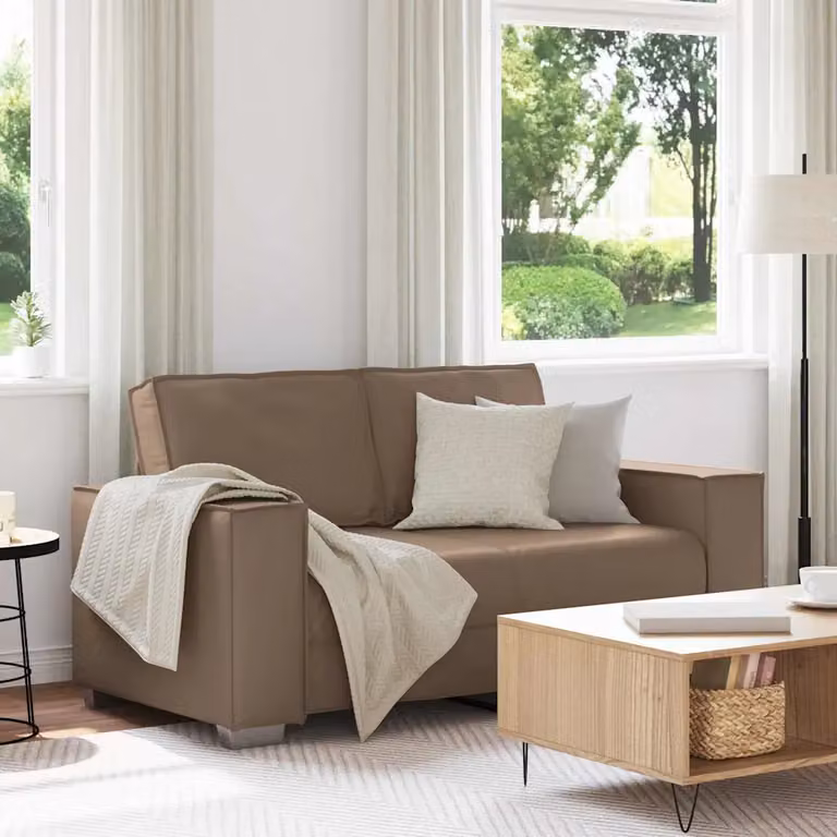 vidaXL Divano a due posti moderno in pelle sintetica beige, L: 160 cm, P: 78 cm, H: 84 cm