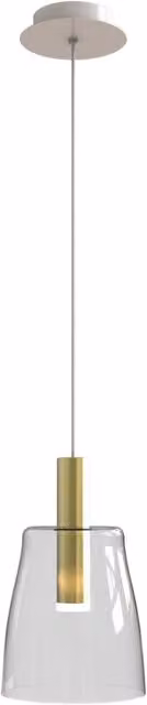 Lampada a sospensione Candellux Modena LED 5W con vetro trasparente e finitura oro/ottone, luce bianca calda 3000K, Ø: 15 cm