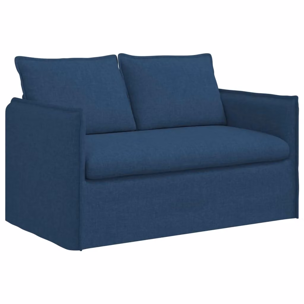 Divano moderno vidaXL in tessuto blu con struttura in metallo L: 136 cm, P: 82 cm, H: 85 cm – 2
