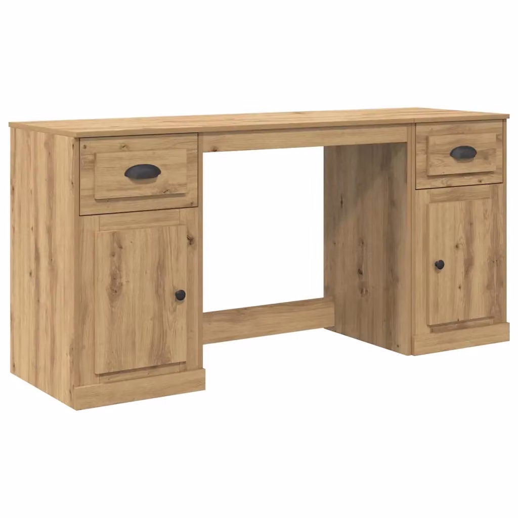 Scrivania sospesa per computer vidaXL in legno color rovere e marrone con design minimalista – 2
