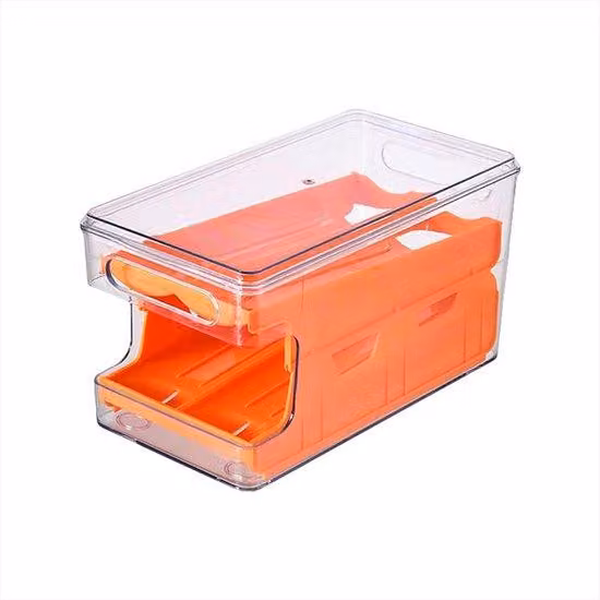 Contenitore per uova impilabile, resistente agli urti, in plastica, color arancione