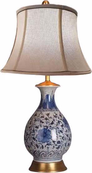 Fine Asianliving Lampada da tavolo cinese in porcellana con paralume E27 Lampada da tavolo orientale in Vetroceramica Lampade da comodino camera da letto soggiorno