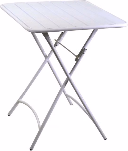 Tavolo pieghevole quadrato Vacchetti in metallo bianco per giardino e balcone L/P/H: 80 x 80 x 72 cm