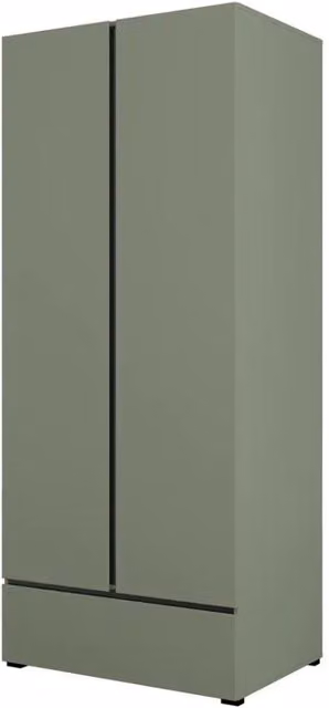 Armadio HAVANA 90 cm – 2 ante + 1 cassetto – Color salvia verde e nero – Design moderno e compatto