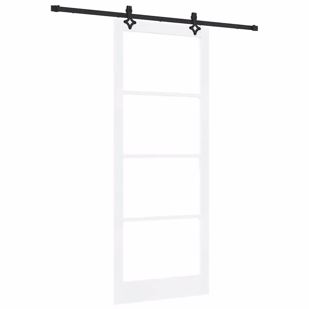 Porta scorrevole moderna vidaXL in legno e vetro, Bianco e Nero, L: 93 cm, H: 232 cm – 2