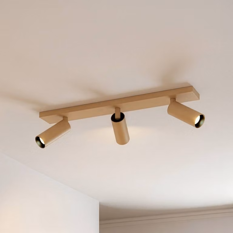 Arcchio Faretto da soffitto Brinja Slim, caffè, a 3 luci, GU10 MR11 Slim Arcchio, dimmerabile, Marrone / Ruggine, Corridoio, Alluminio, Moderno, Faretto