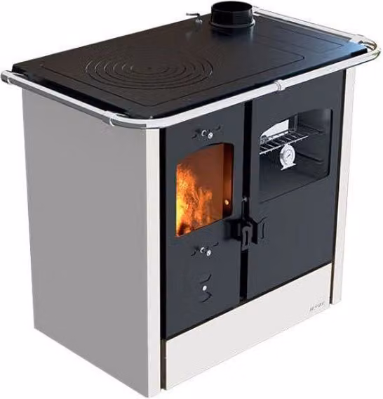 Cucina a legna Lincar Nada Bianca con forno, potenza 9,33 kW, L/P/H: 98 x 62 x 85 cm – 1