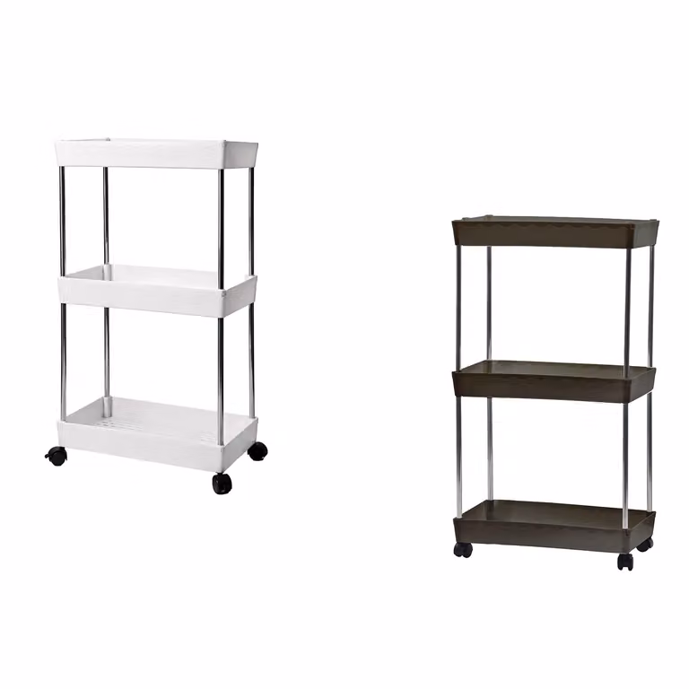 Carrello Multiuso Jeanette Big Vestiamo Casa con 3 Ripiani in Metallo Bianco e Ruote