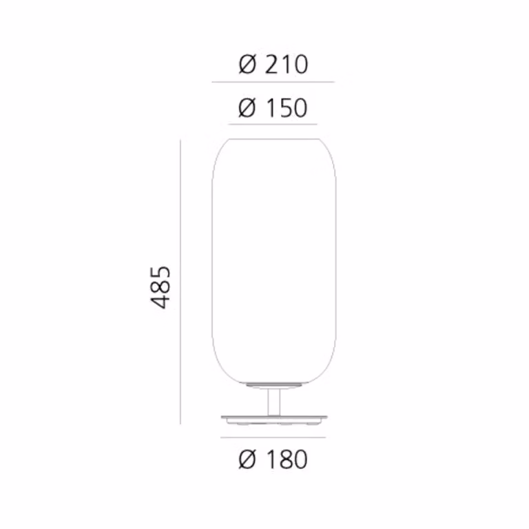Artemide Lampada da tavolo di design Gople, Bianco / Opale, Soggiorno / Sala da pranzo, Vetro, Design, Lampada da tavolo