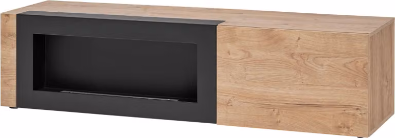 Mobile TV INKADU con biocamino - rovere ribbeck / nero