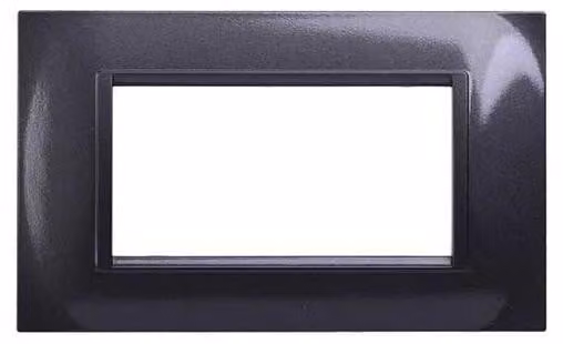 Placca compatibile Bticino Livinglight 4 moduli plastica quadrata colore acciaio scuro