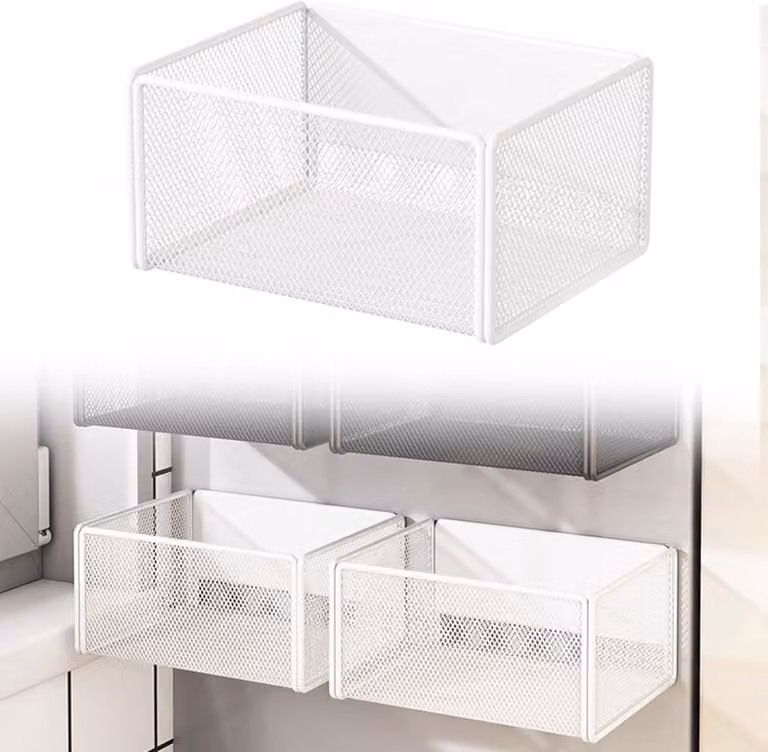 Ripiano magnetico da cucina, 15,7 cm, bianco, adatto per frigorifero e lavatrice