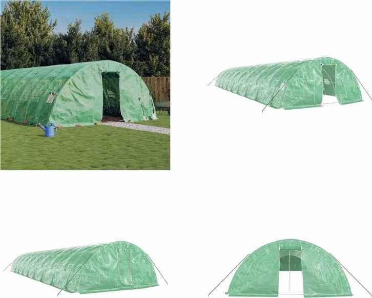 vidaXL Serra con telaio in acciaio verde 90 m² 18x5x2,3 m - Serra - Serre - Polytunnel - Serra calpestabile