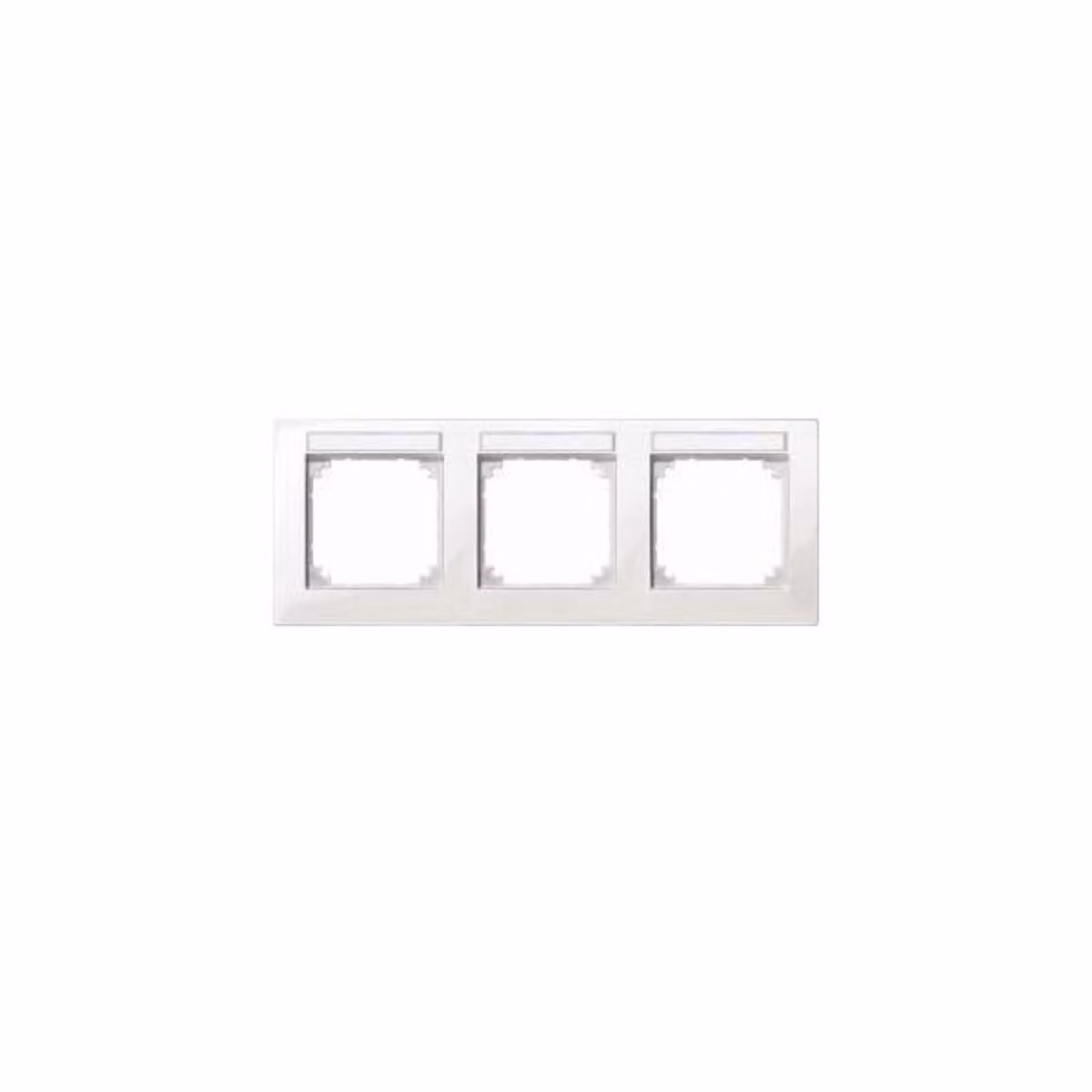 Cornice M-PLAN, con 3 spazi per la scritta, montaggio orizzontale, bianco polare lucido