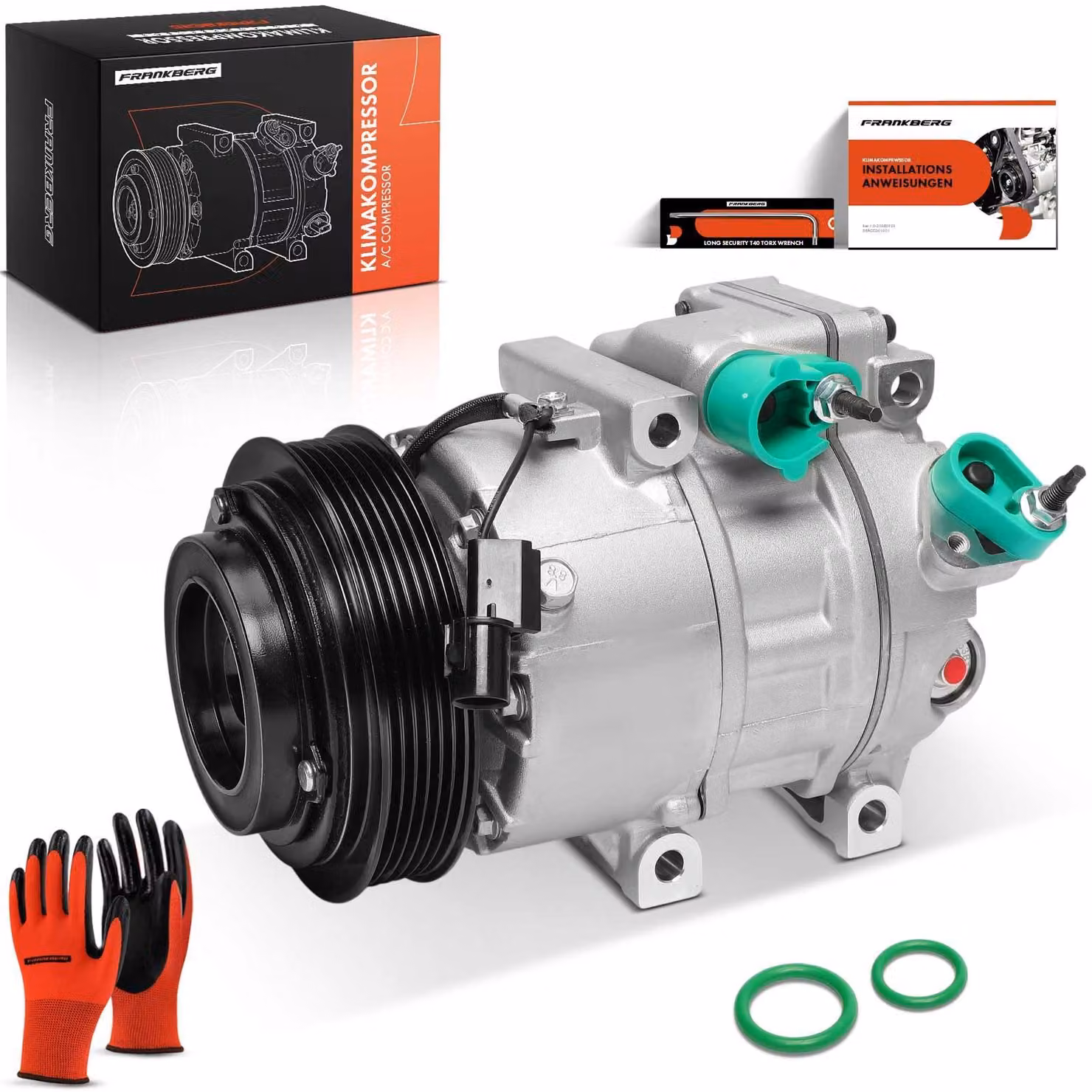 Compressore del condizionatore d'aria, 12V, cinghia 6PK, compatibile con motori 2.4L e 2.7L, ricambio