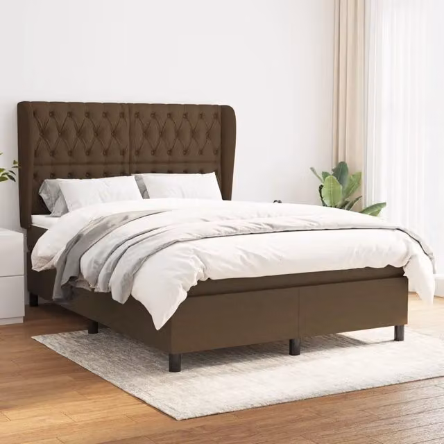 Letto Ibrido con Giroletto a Molle e Materasso vidaXL Marrone e Bianco L/P/H: 203 x 147 x 128 cm