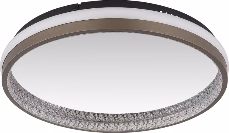 Lampada da soffitto, grigio, cristalli, 3 livelli, P 39,7 cm