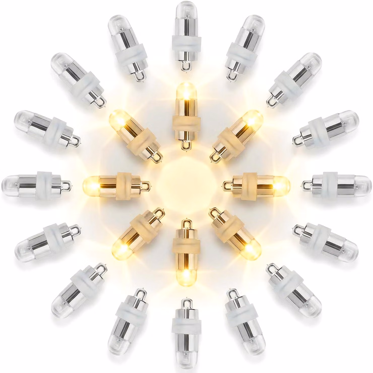 24 mini luci a LED a forma di palloncino, luce bianco caldo, impermeabili, adatte per lanterne