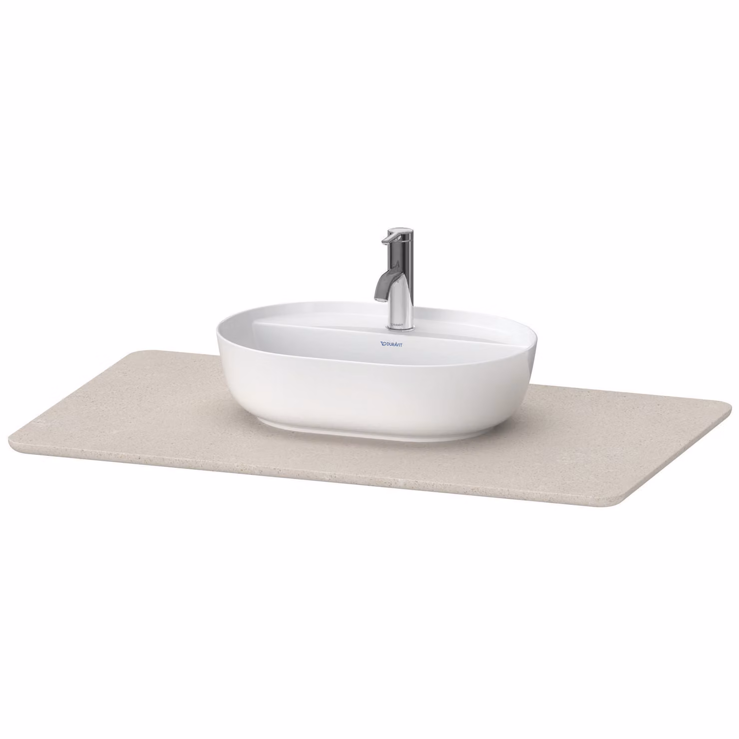 Console en pierre de quartz Duravit Luv LU9469, largeur 988mm, adaptée au meuble sous-lavabo LU9564, LU9569, LU946902525, LU946902525