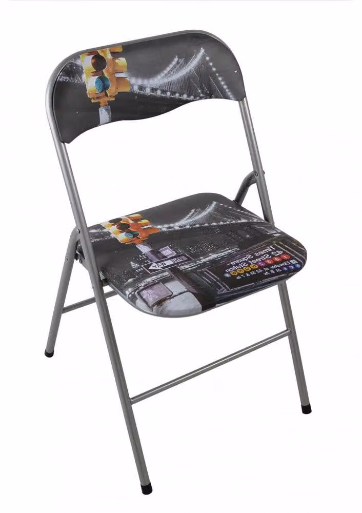 Sedia da Giardino Pieghevole Slim 44x45x79 h cm in Acciaio New York