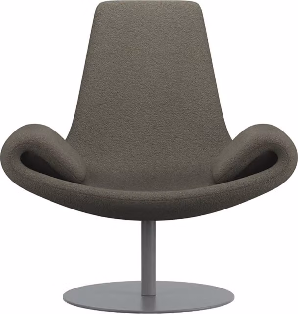 Poltrona Lounge Qeeboo Wing in tessuto grigio con struttura in metallo L: 148 cm, P: 102 cm, H: 79 cm