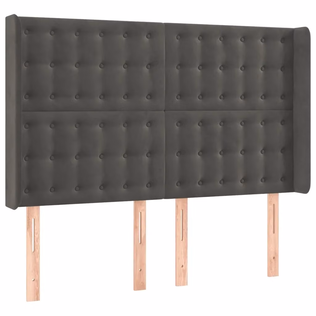 Testiera con Orecchie Design Mania in Velluto Grigio Scuro L: 147 cm, P: 16 cm, H: 118/128 cm – 2