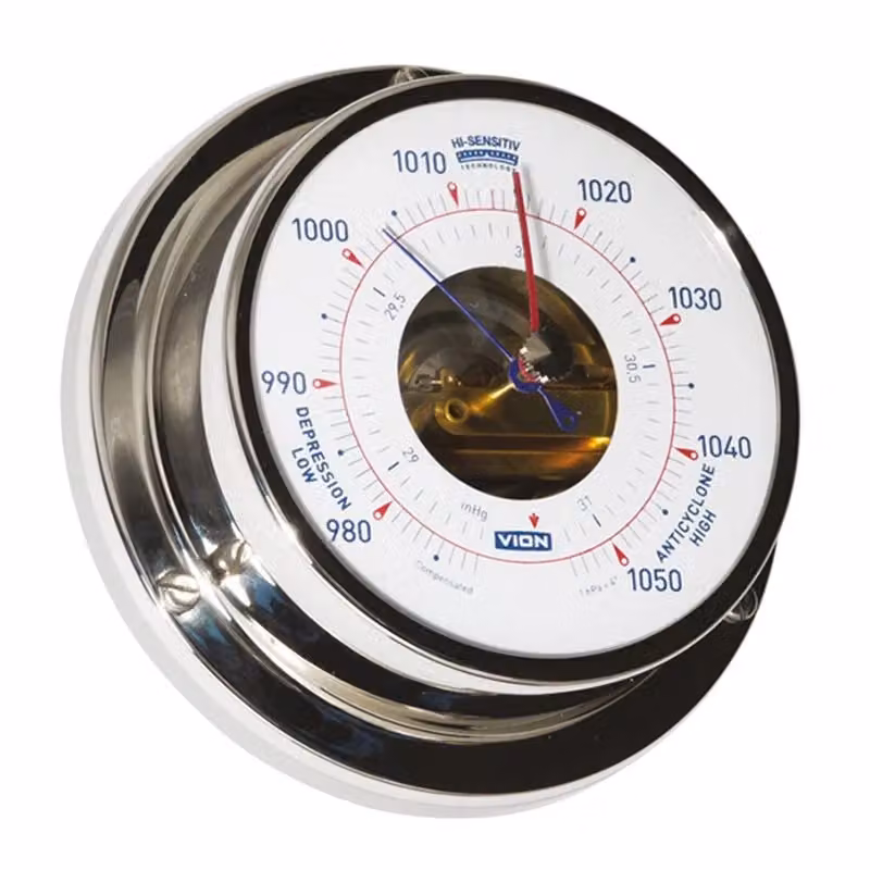 Barometro in acciaio inossidabile color argento Diametro: 9,7 cm – 2