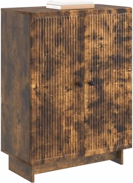 Credenza Buffet in Rovere Fumo e Legno MDF per Soggiorno o Sala da Pranzo, L 66 cm x P 34,5 cm x H 90 cm