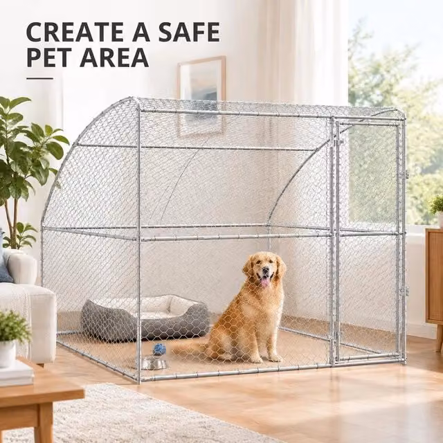 Cuccia Per Cani Argento 2 X 2 X 2 M Acciaio Zincato