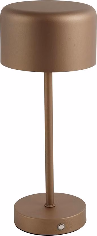Trio Leuchten - Lampada da tavolo moderna marrone ricaricabile - Poppie touch function dimmer I Dimmerabile I Soggiorno I Camera da letto - Acciaio rotondo - I (non sostituibile) LED