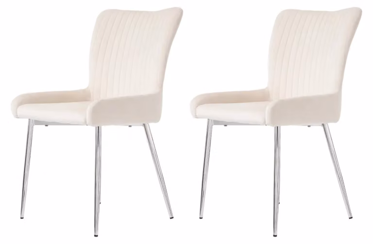Sedie da pranzo - Sedie in velluto - Poltrone - Sedute confortevoli - Gambe in metallo - Design compatto