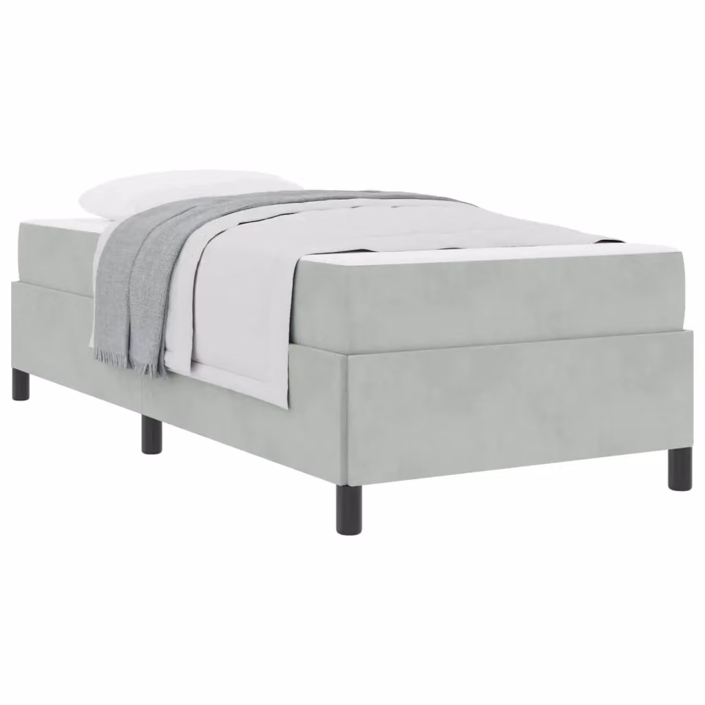 Struttura del letto vidaXL in tessuto grigio con doghe in legno L: 200 cm, P: 80 cm, H: 55 cm – 2