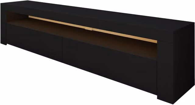 Porta TV in legno "Bati" - 150 x 36 x 46 cm - Nero