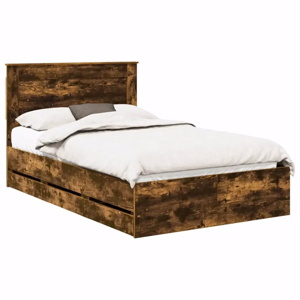 Struttura del letto moderna vidaXL con cassetti in rovere fumé marrone – 2