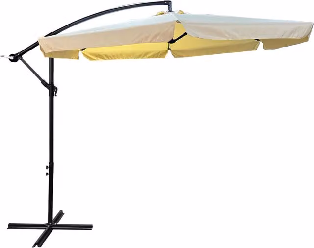 Ombrellone da giardino cantilever ASTER con protezione UV in poliestere e struttura in acciaio, colore beige, L 300 x P 300 x H 45 cm