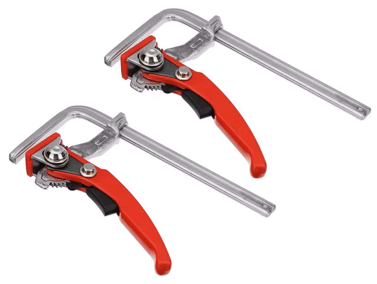Morsetti MFT - Morsetti a serraggio rapido - Set da 2 - 160 x 60 mm - Lega di acciaio - Adatti per guide e lavorazione del legno