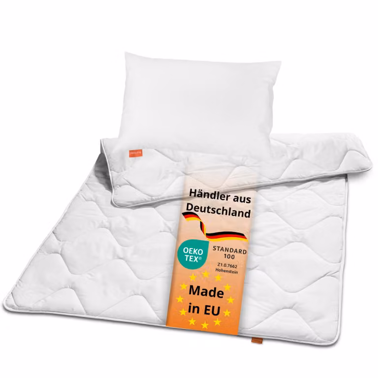 Set di biancheria da letto per lettino con trapunta invernale 100 x 135 cm e cuscino 40 x 60 cm, 100% microfibra, lavabile, sleepling