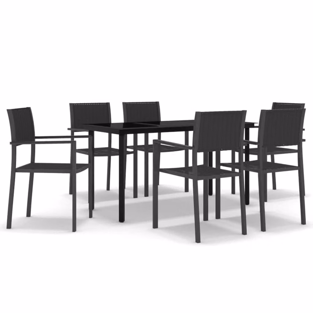 Set da Pranzo da Giardino 7 pz Nero
