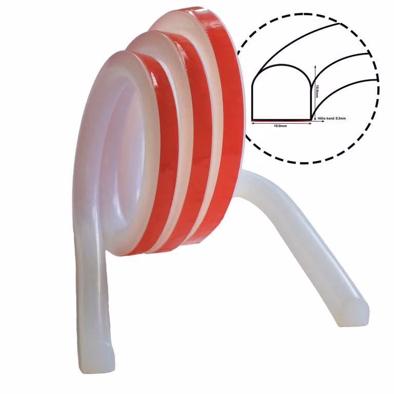 Soglia di protezione in silicone 100cm 10mm x 10mm morbida flessibile autoadesiva impermeabile per doccia