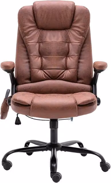 Sedia da Ufficio Massaggiante Marrone Chiaro in Scamosciato 20579