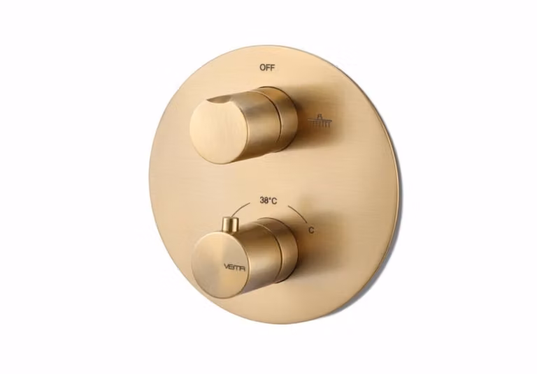 Miscelatore doccia termostatico incasso acciaio inox Vema WELLNESS STEEL V08115 - Oro Spazzolato