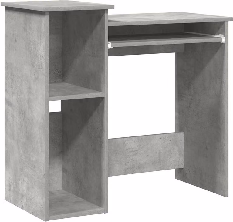 Scrivania Mensole Grigio Cemento 84x40x78 cm Legno Multistrato