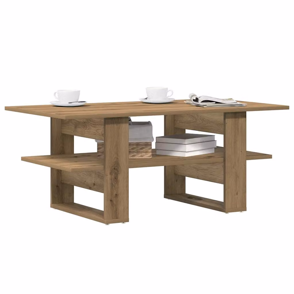 vidaXL Tavolino da Salotto Moderno in Legno Marrone L: 102 cm, P: 55 cm, H: 42 cm