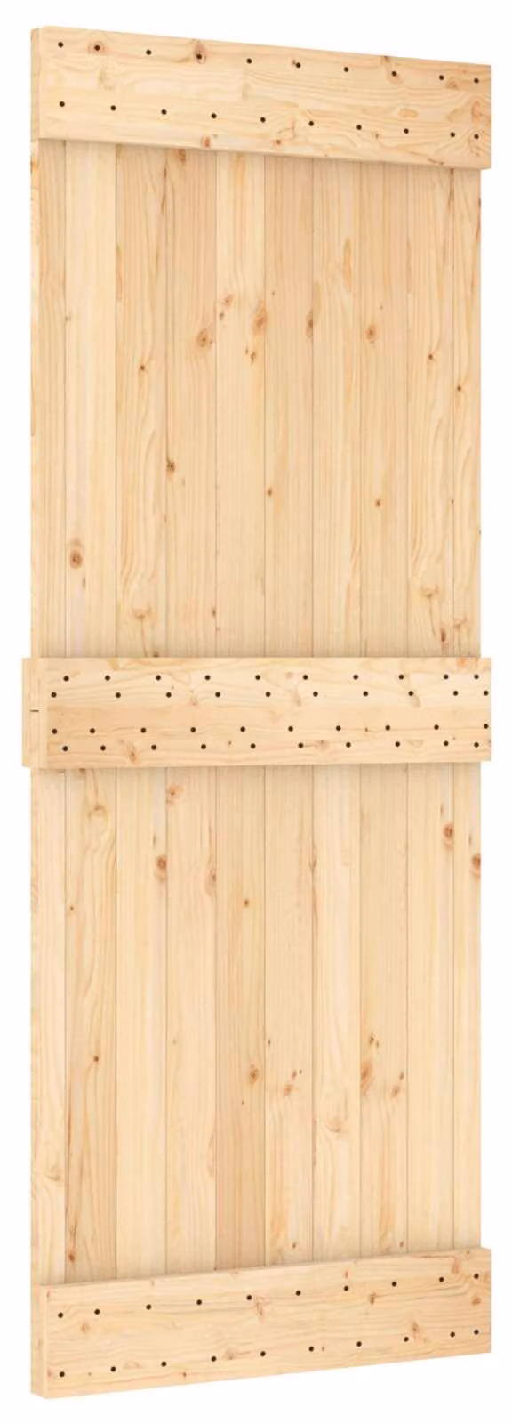 Porta scorrevole NARVIK Naturale e Nero 80 x 210 cm (213,5 cm)